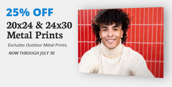 Full Color Sale, 25% Off 20x24 and 24x30, Now Through July 30.