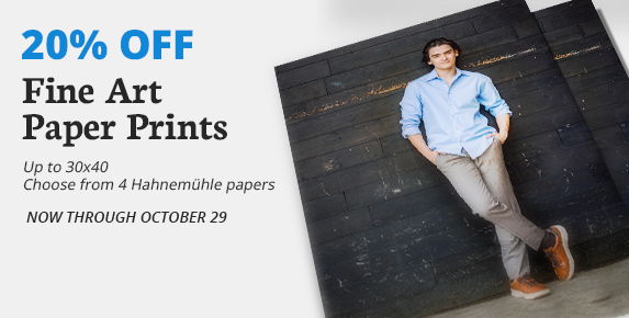 Full Color Sale, 20% Off Fine Art Paper Prints, Now Through October 29.